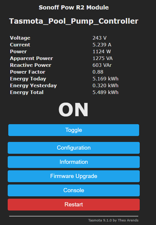 Shelly EM Switch Module Configuration for Tasmota